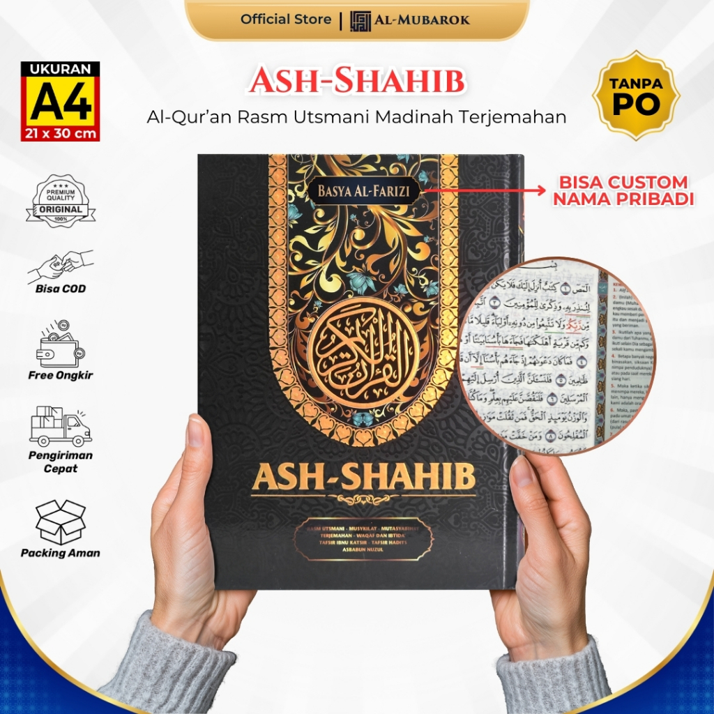 Al Quran Custom Nama Rasm Utsmani Madinah Ash Shahib Terjemah A4 Alquran Shohib Terjemahan Besar
