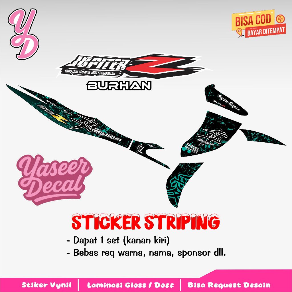 Striping Jupiter Z Burhan - Sticker Striping Variasi Lis Jupiter Z Burhan - Striping Hologram Jupite