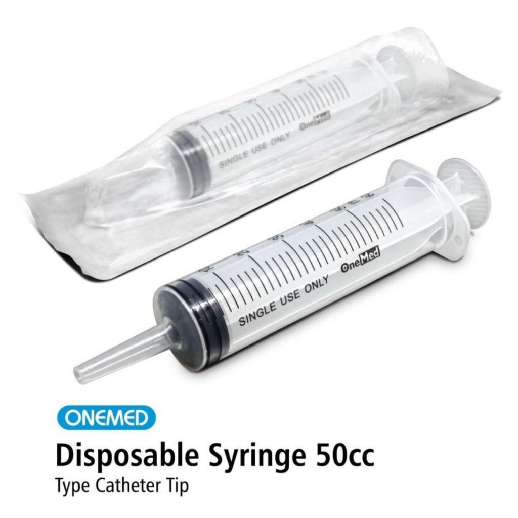 Disposable Syringe 50 ml OneMed spuit 50 cc lubang tengah - Per 1Pcs