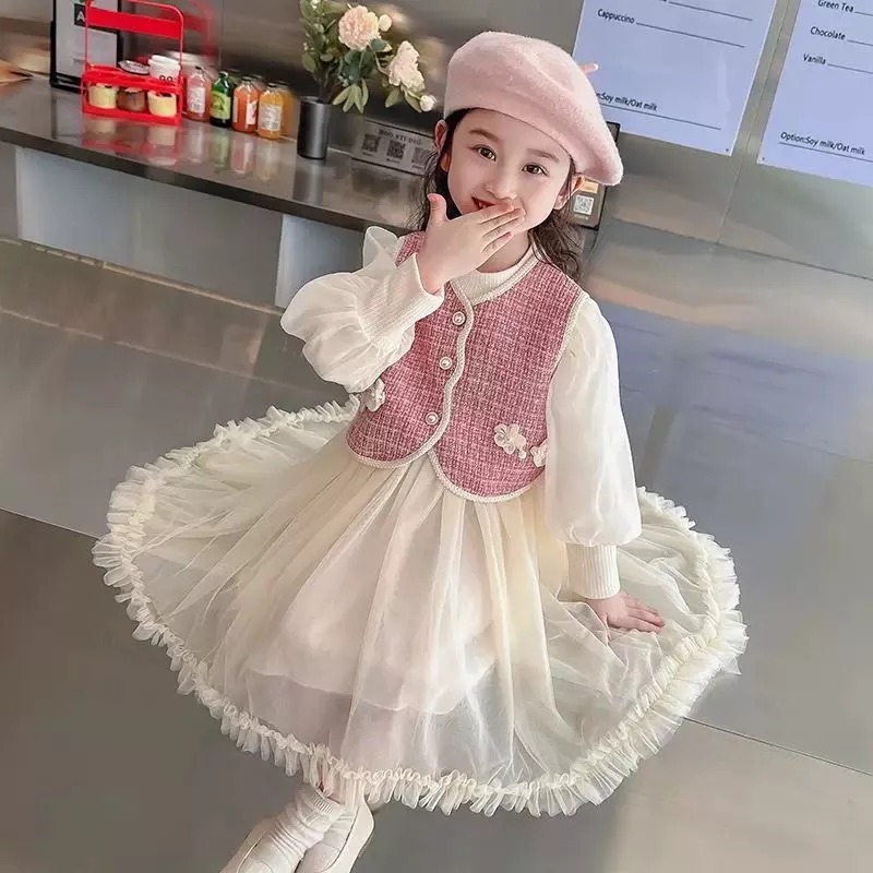 Dress Tweed Klasik Anak Perempuan Usia 1-4 Tahun | Fashion Premium Elegan Dan Mewah Model Baju Katun