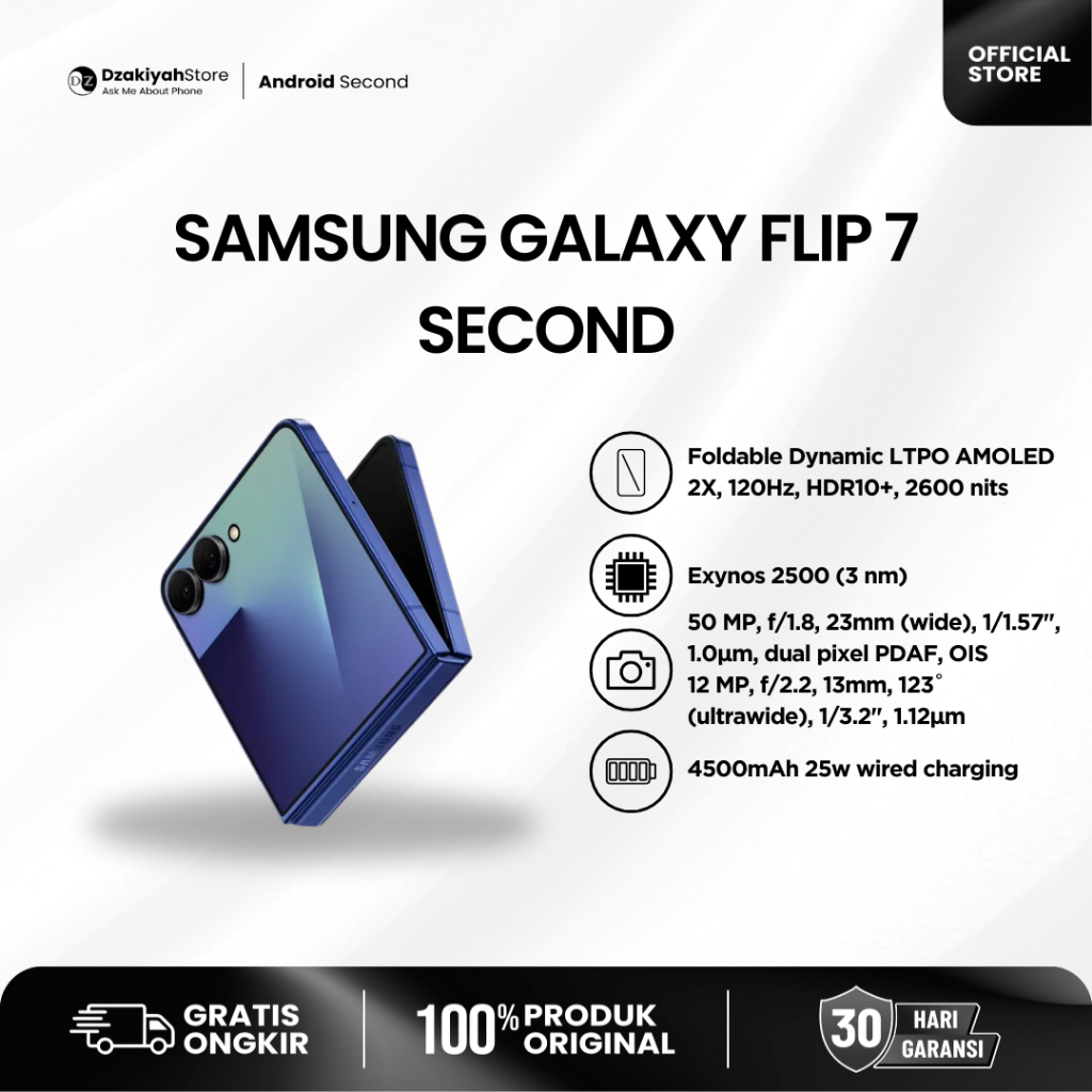 SAMSUNG GALAXY Z FLIP 7 SECOND GARANSI