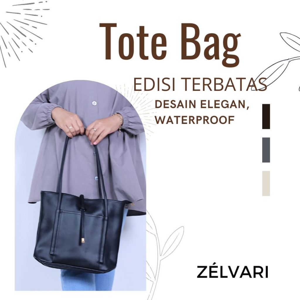 Totebag Wanita Premium Zelvari Tas Kulit Bahu Totebag Cocok Untuk Tas Kuliah Kerja Tas Mengaji