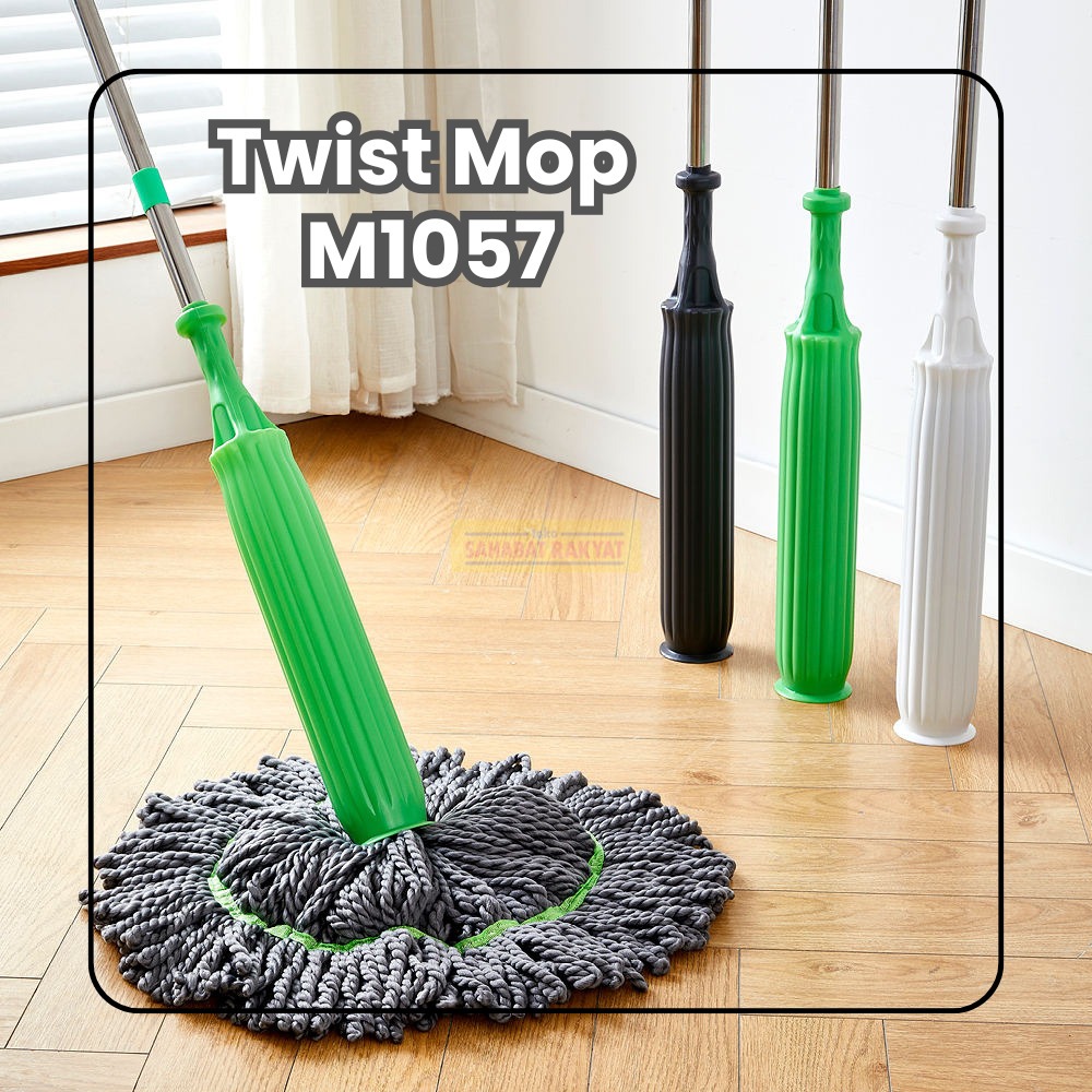 Pel Otomatis Pel Lantai Putar Twist Mop Mikrofiber Efisien 360° / Pel Lantai Tarik Peras Otomatis