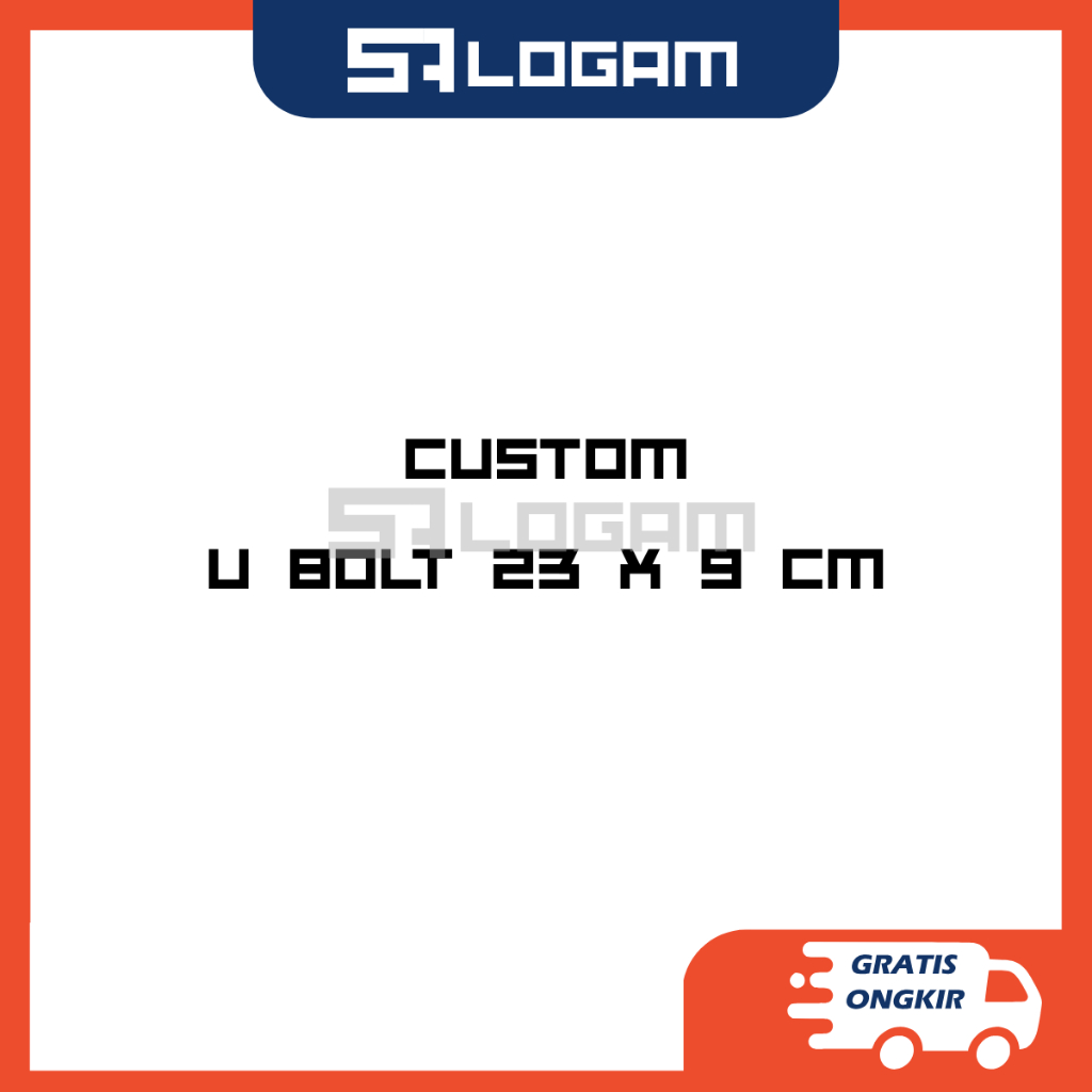 Custom U Bolt Sasis Bak Truk Ukuran 23x9cm