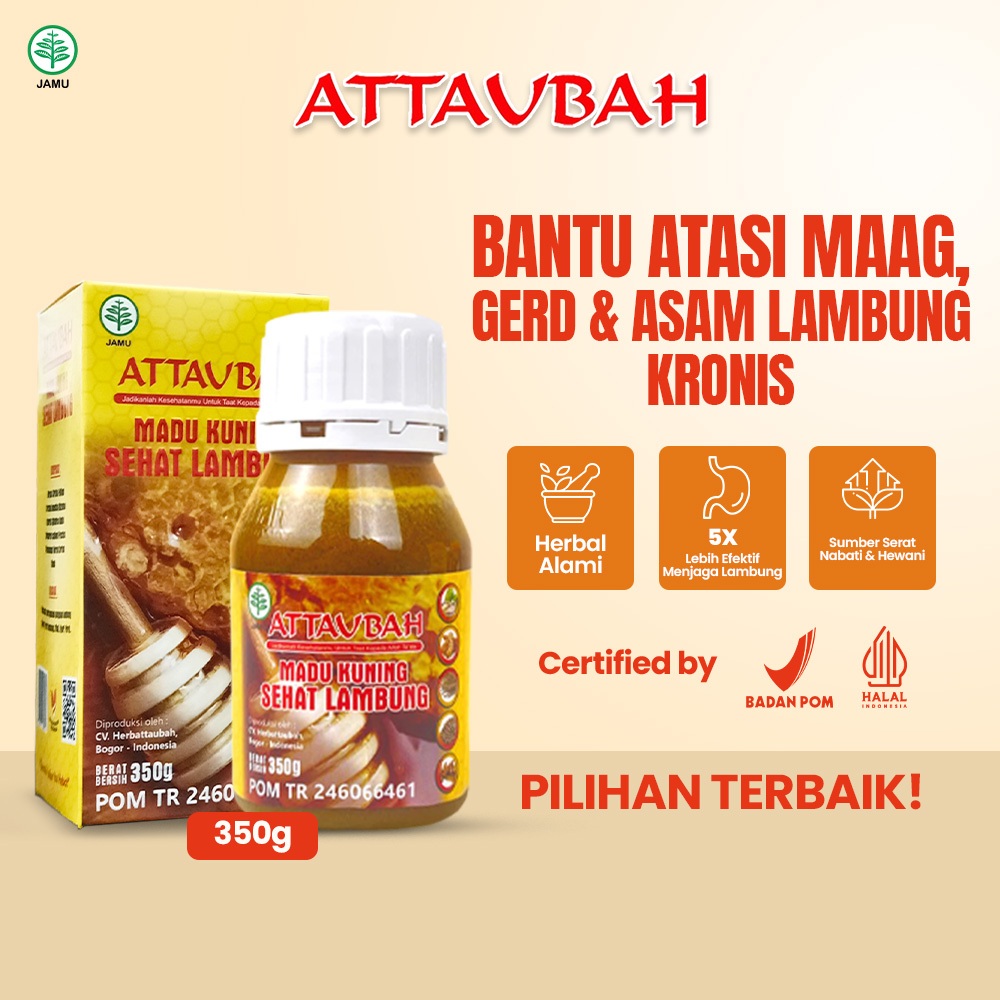 MADU KUNING Sehat Lambung Attaubah 350gram Asli Original 100% TERLARIS