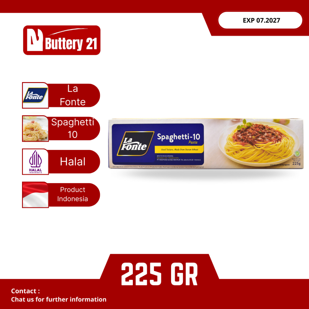 LA FONTE SPAGHETTI-10 225 GR/LAFONTE SPAGHETTI PASTA/PASTA SPAGHETTI