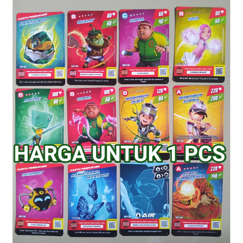 Kartu Choki Choki Boboiboy Galaxy