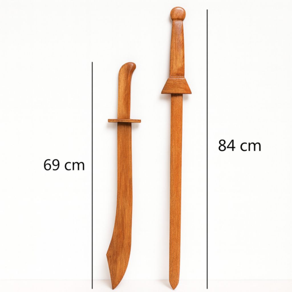 Replika pedang panjang - replika golok - pedang kayu mainan - pedang kayu latihan