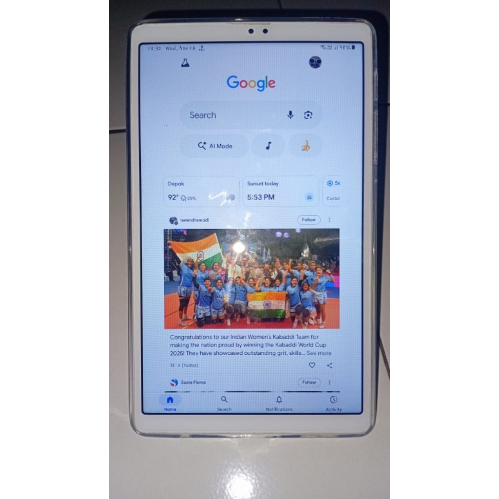 Tablet Samsung A7 lite normal siap pakai