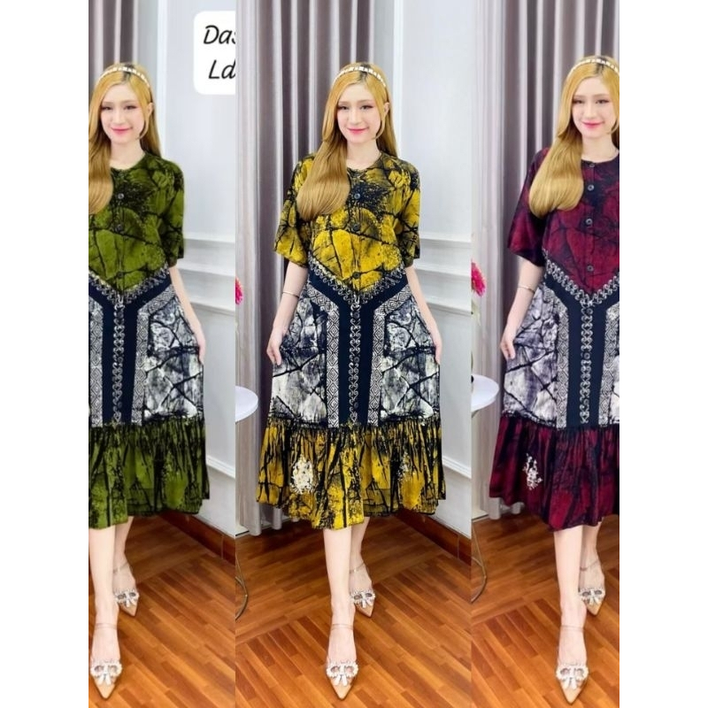 Daster Batik twill ori rempel bawah kancing depan | Daster Clariss