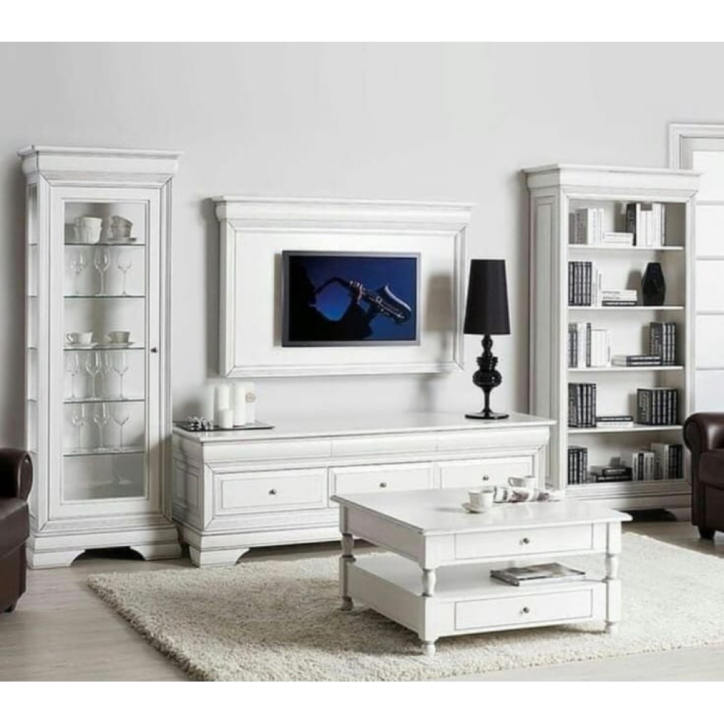 Buffet Lemari TV dan Lemari Minimalis Kaca Kayu Jati