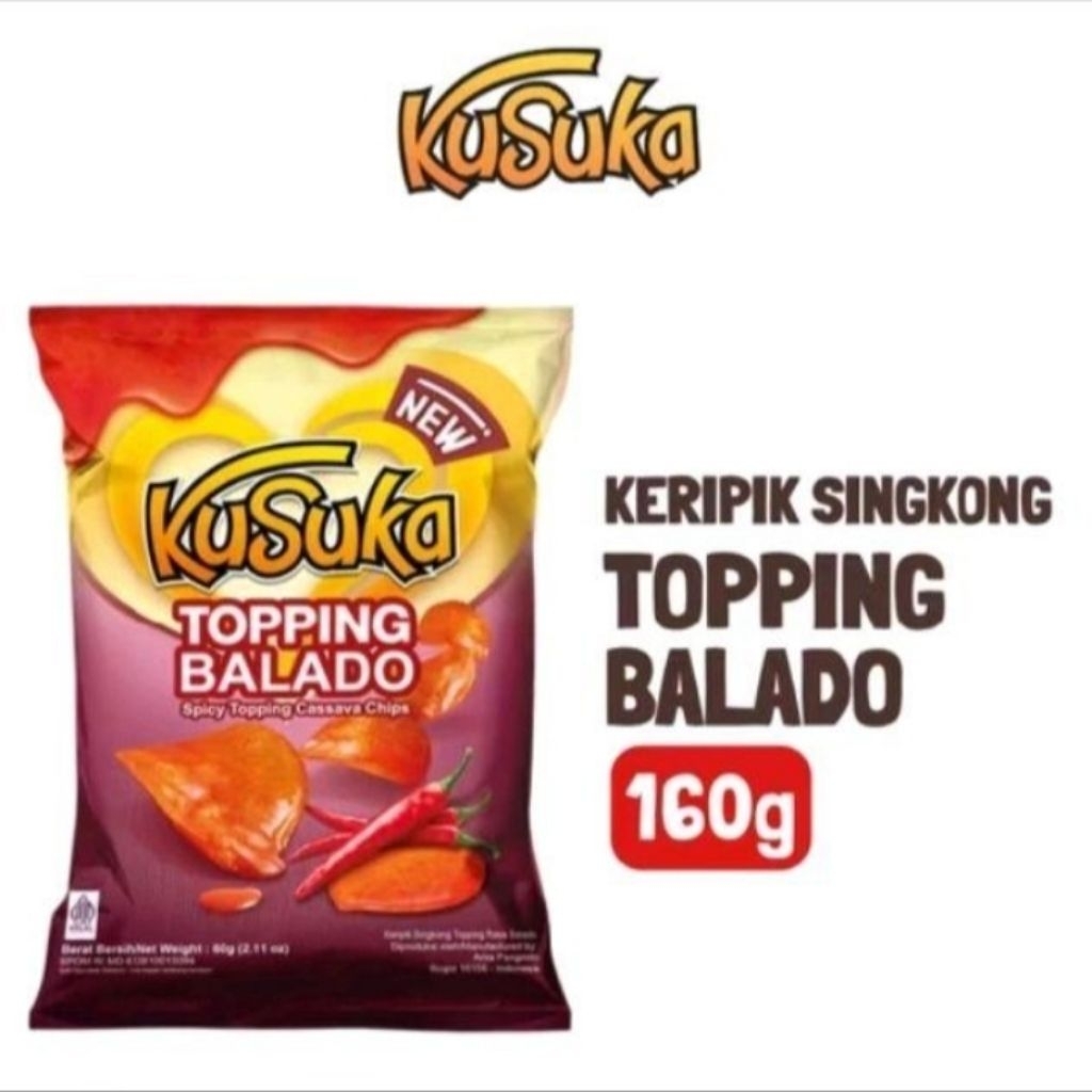 Kusuka Keripik Singkong Topping Balado 160g