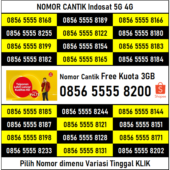 Nomor Cantik Indosat Free Kuota 3GB | Kartu Perdana 4G LTE 5G