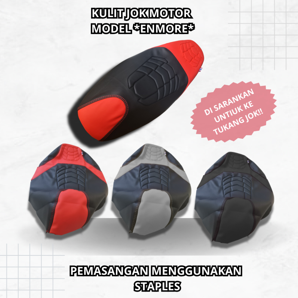 Kulit jok motor CUSTOM NMORE/ jok motor variasi/ Nmax, Pcx, Vario,Scoopy, Beat, Aerox