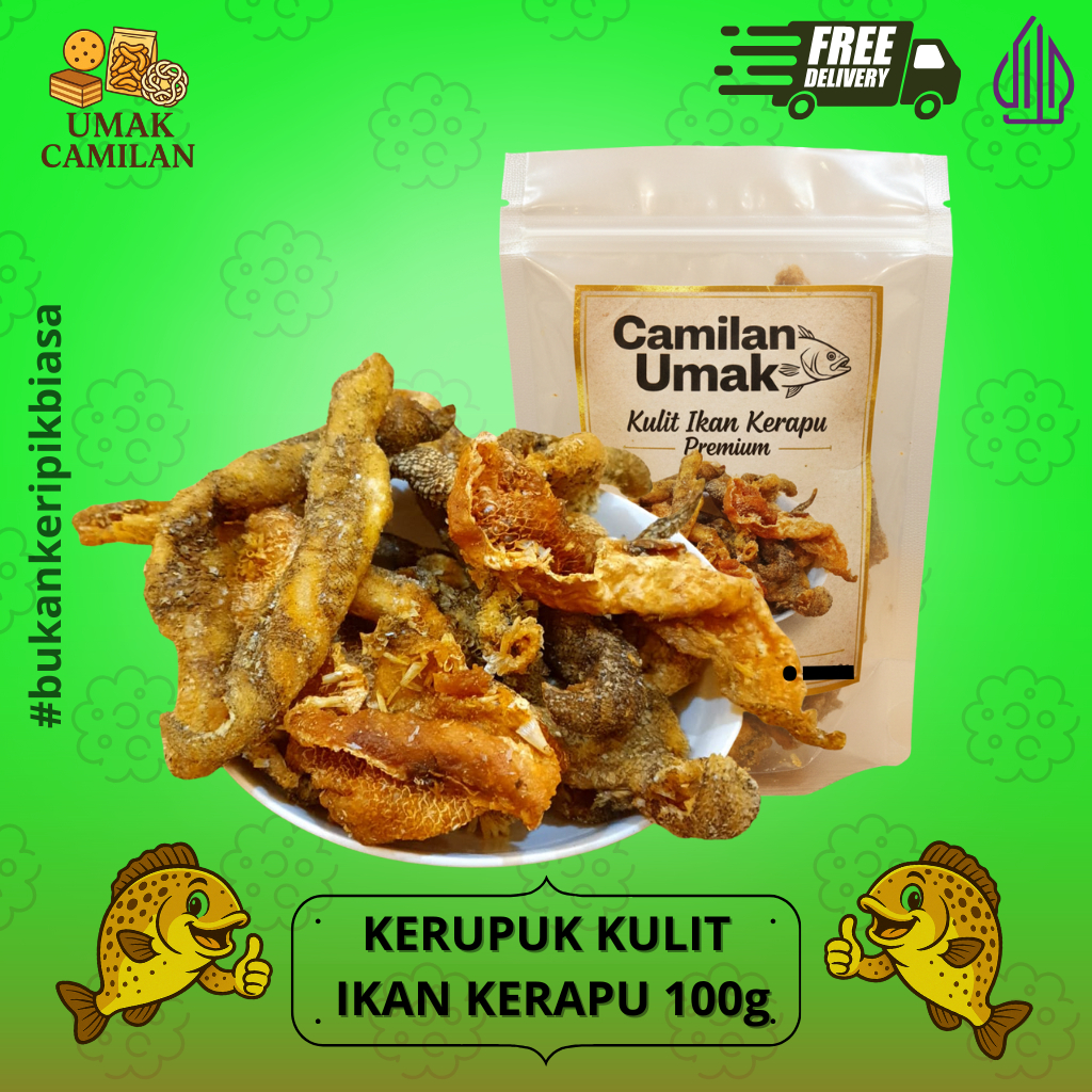 KERUPUK KULIT IKAN KERAPU PREMIUM 100 GRAM MENTAH – GURIH RENYAH, CAMILAN LAUT ENAK & BERGIZI