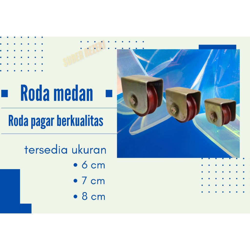 Roda medan roda pagar pintu besi cor ukuran 6cm 7cm 8cm / beton (U) dan siku (v) roda pagar gerbang
