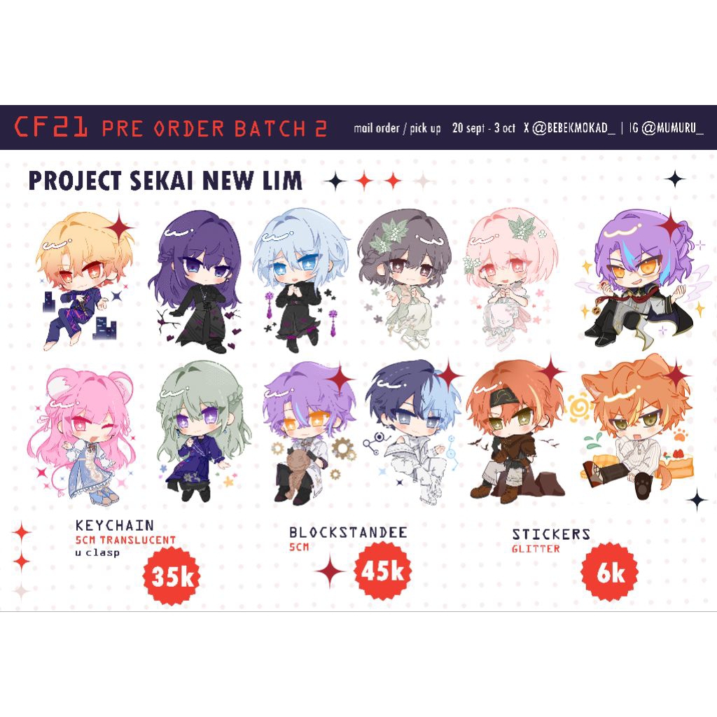 keychain stickers prsk proseka