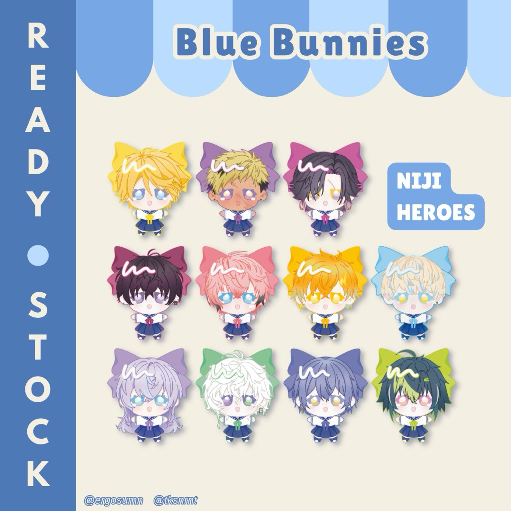 NIJISANJI Heroes Fanmerch by Blue Bunnies - Keychain, Sticker