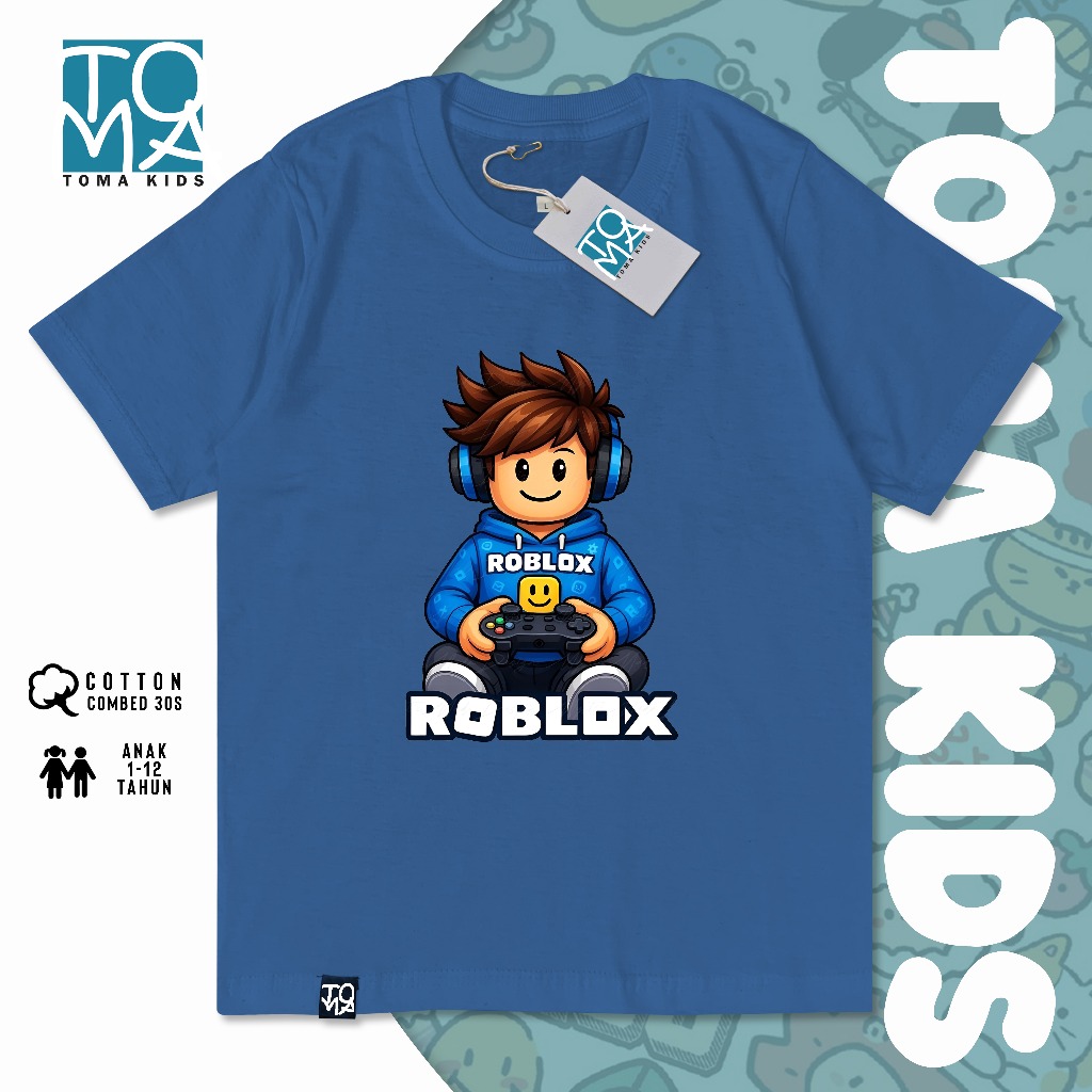 TomaKidss Baju kaos polos distro anak laki-laki & perempuan umur 1-12 tahun/baju rotblox anak