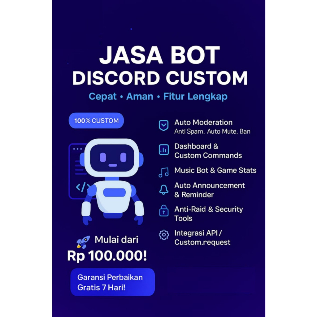 Bot Custom | Jasa Pembuatan Script Bot Discord