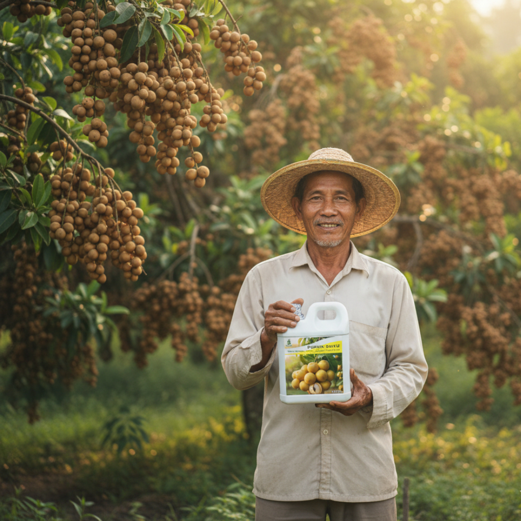 Pupuk Buah Duku Booster Pelebat Buah Anti Rontok 1 Liter Pupuk Organik Cair Buah Duku Perangsang
