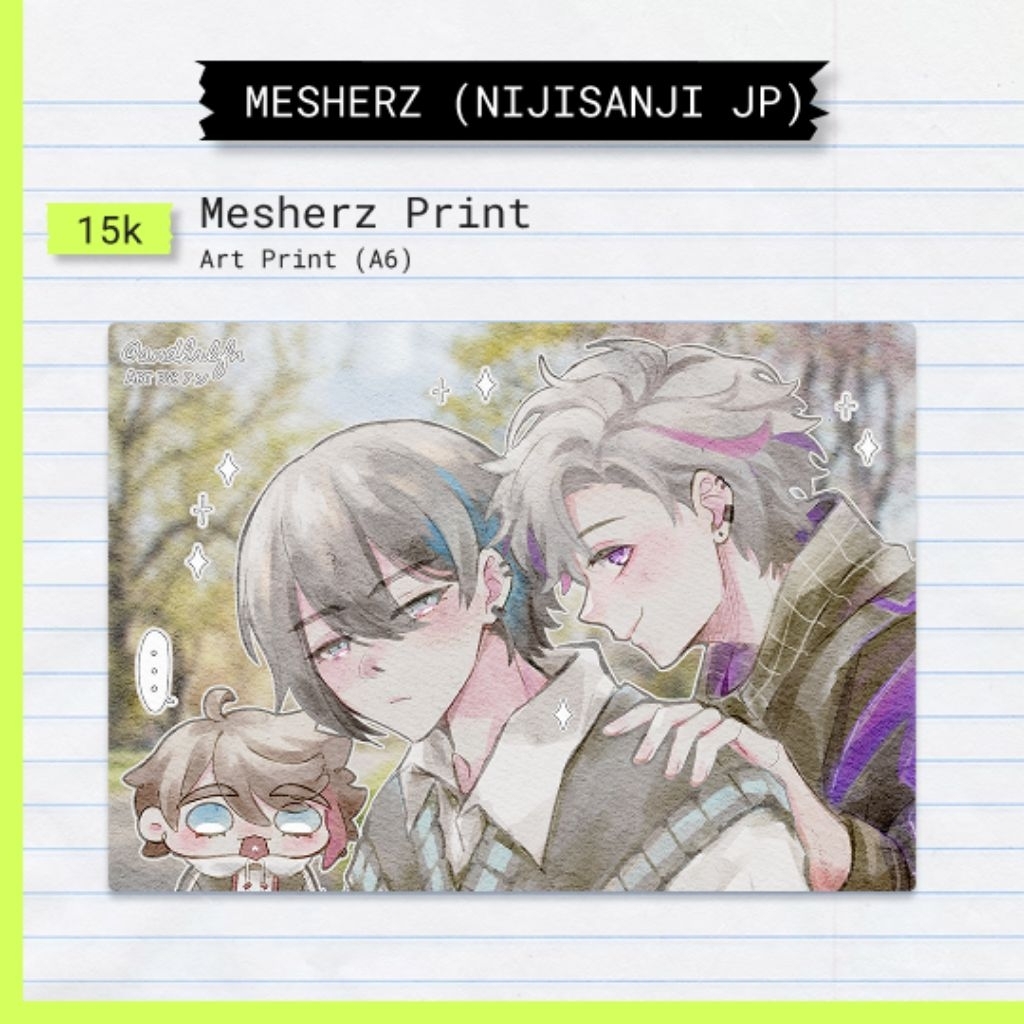 Photocard Prints A6 Vtuber NijisanjiJP MESHERZ (Fuwa Minato, Fuwagusa Akina, Mayuzumi Kai)