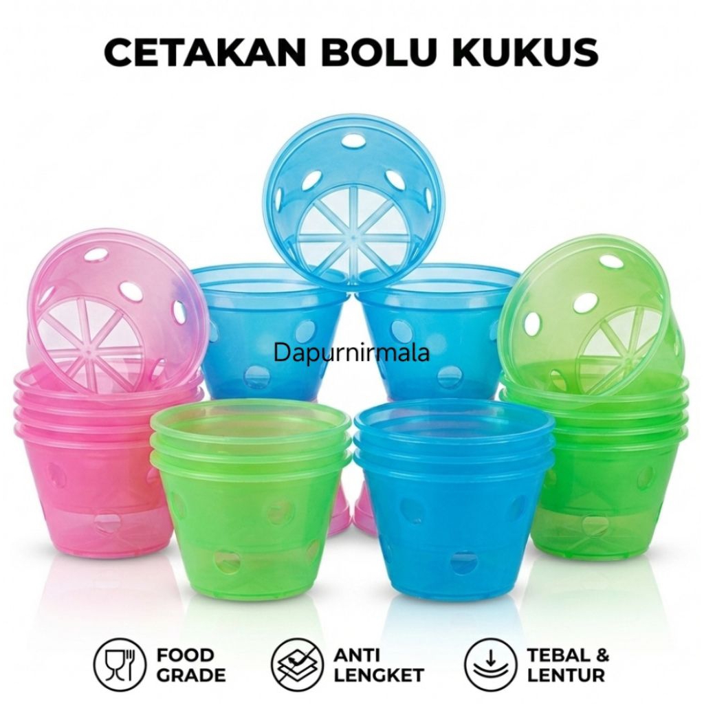 6 LUSIN CETAKAN BOLU KUKUS / CETAKAN BOLU KUKUS PLASTIK