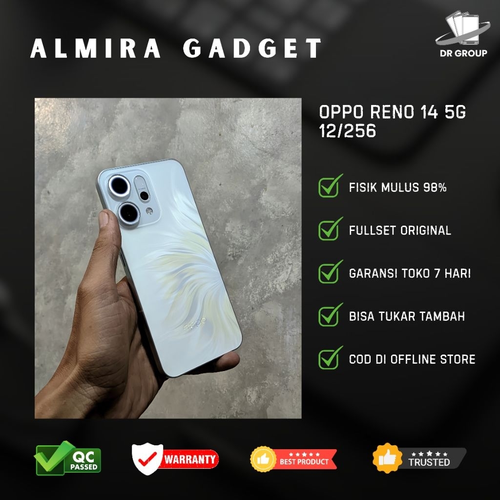 Oppo Reno 14 5G 12/256 Second Fullset Bergaransi