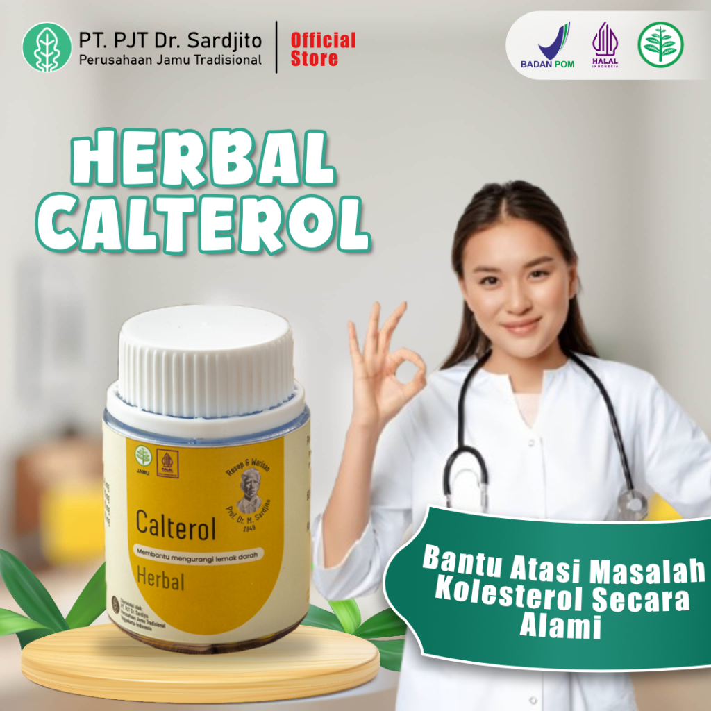 Calterol 60 kapsul Obat Herbal Turunkan Kolesterol & Bersihkan Lemak Darah