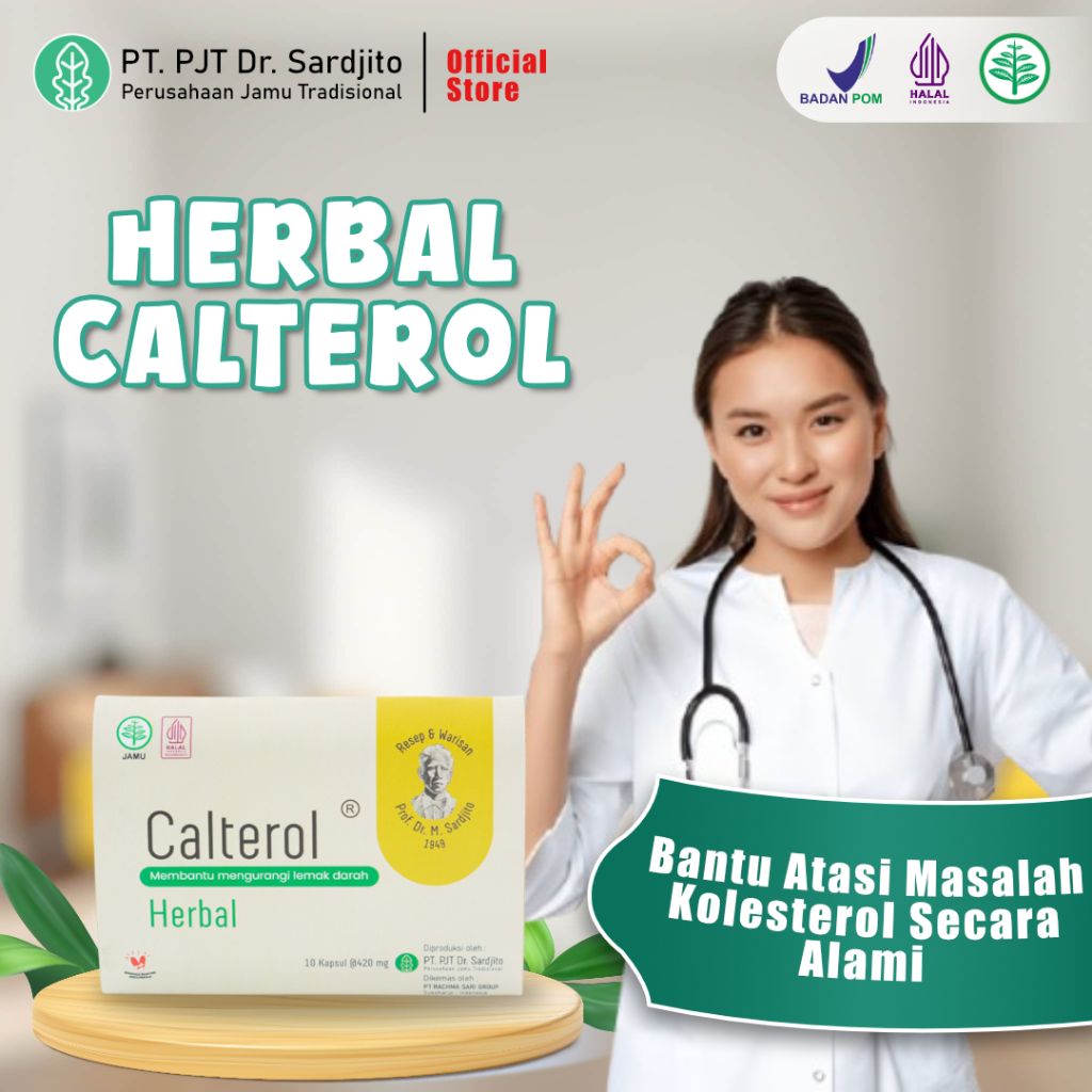 Calterol Strip 10 Kapsul Kapsul Herbal Penurun Kolesterol, Bantu Turunkan LDL & Trigliserida, Origin