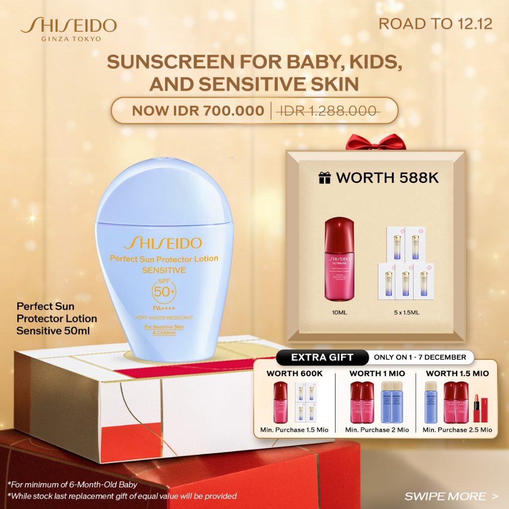 [NEW ARRIVAL] Shiseido Global Sun Care Perfect Sun Protector Lotion Sensitive SPF 50+ PA++++ 50ml