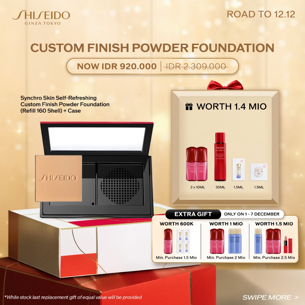 Shiseido Make Up Synchro Skin Self-Refreshing Custom Finish Powder Foundation SPF 35 9gr + Case