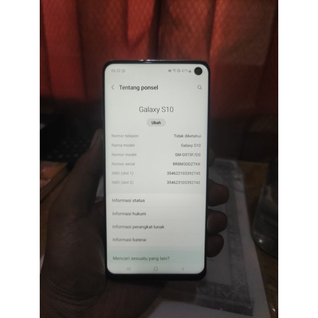 Samsung S10 RAM 8/128 Dual Sim Sein Second