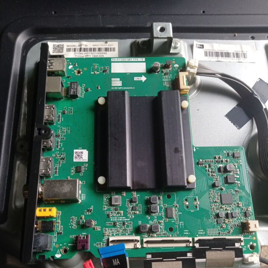 Main Board TV LED TCL 65 Inc, Model 65P735, Ex Layar Pecah