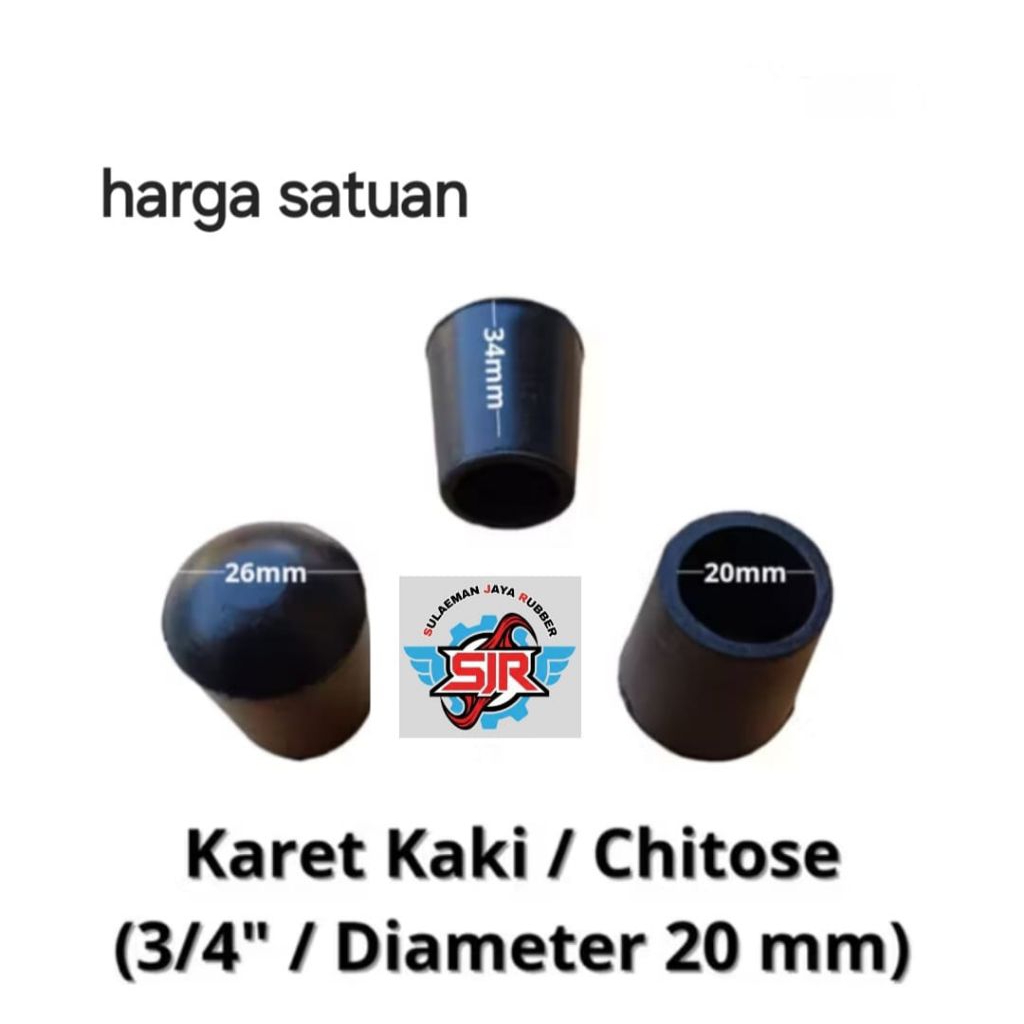 karet kaki chitos 3/4 inch, karet tapak kaki kursi, meja, rak, tutup besi bulat
