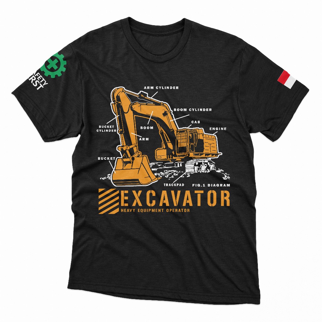 KAOS DISTRO PRIA OPERATOR EXCAVATOR KOMATSU CATERPILLAR BIG SIZE JUMBO 2XL 3XL 4XL 5XL