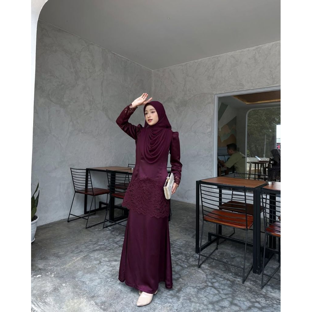 Eyra One set Raya Baju Kurung Melayu Lamaran - oneset Malaysia Setelan Kondangan dress Wisuda wanita
