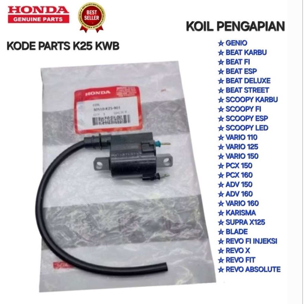 KOIL PENGAPIAN COIL GENIO BEAT KARBU BEAT FI BEAT ESP BEAT DELUXE BEAT STREET SCOOPY KARBU SCOOPY FI