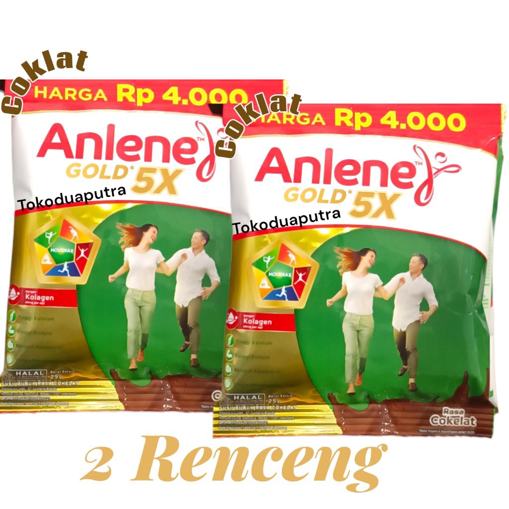 Anlene Gold 5 X Rasa Coklat Sachet 25 Gr X 20 sachet / Anlene Gold Sachet / Anlene Susu Tulang dan s