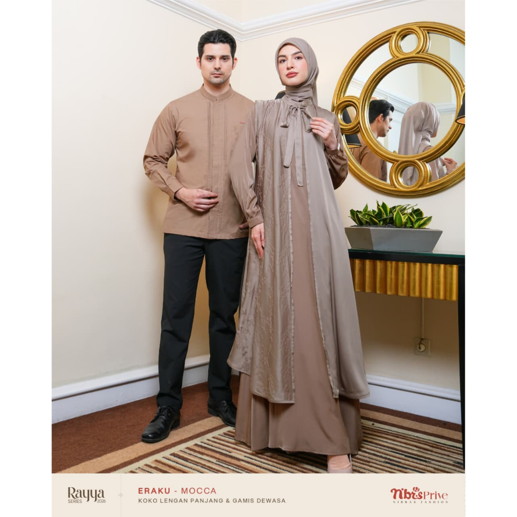 Nibras Prive Rayya Series 2026 Eraku Mocca Set Baju Couple lebaran Seragaman