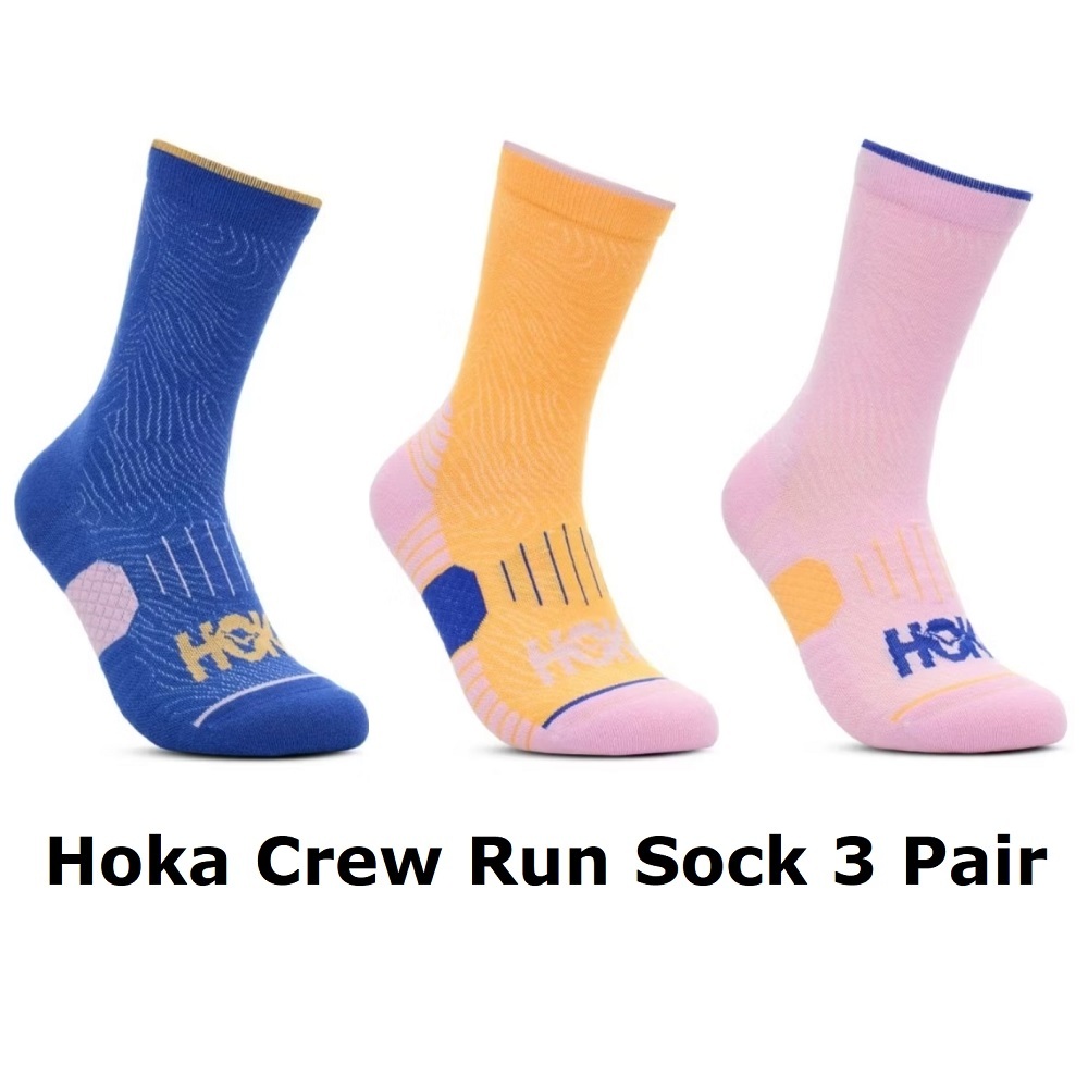 Hoka Running Sock - Kaos Kaki Crew Run 3 Pasang