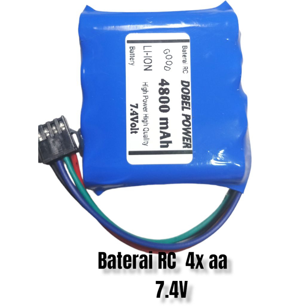 Baterai cas RC 4800mAh 7.4V 4PIN 4X 14500