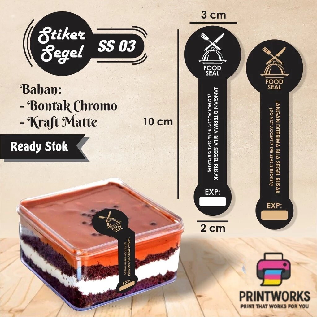 STIKER SEGEL MAKANAN / STIKER BOTOL KEMASAN MURAH / STIKER LABEL READY STOCK