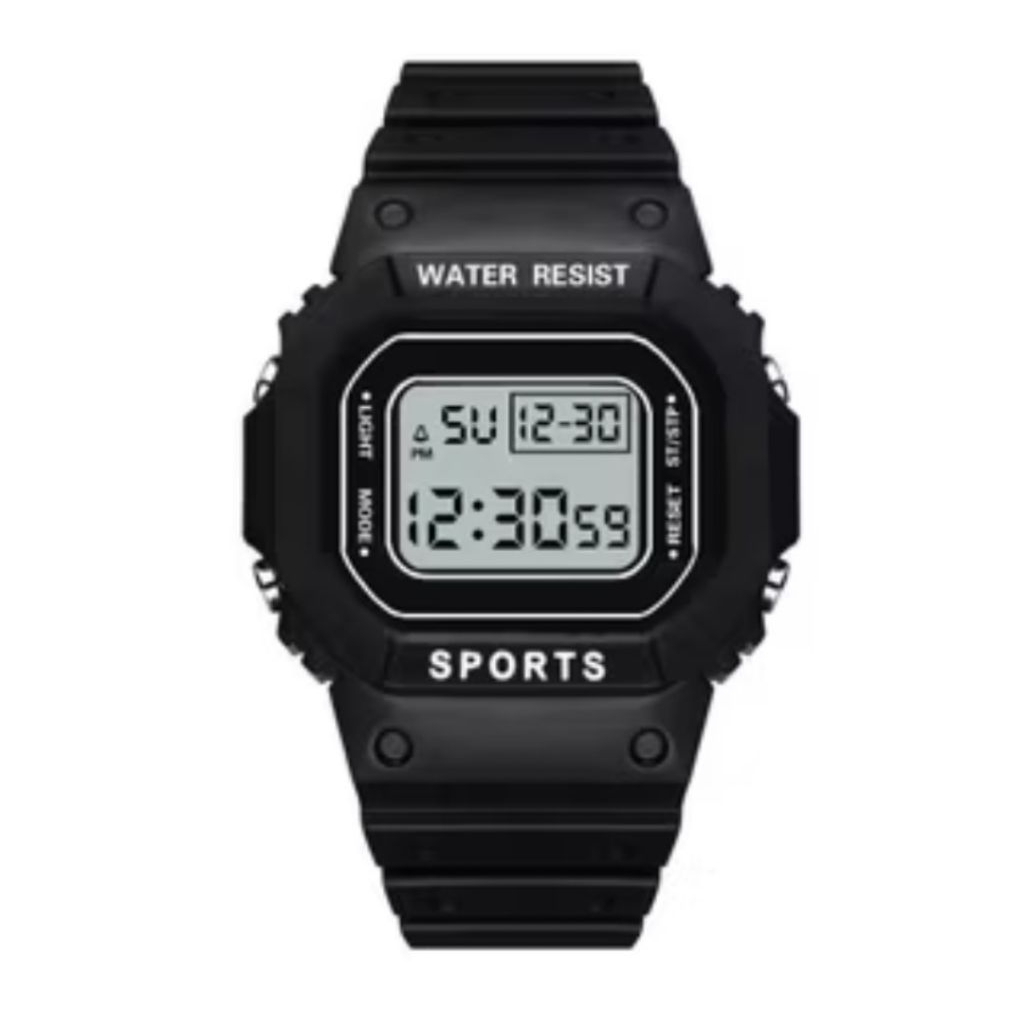 Jam Tangan Sport Fashion Pria Wanita Terbaru Watches Kotak Hitam