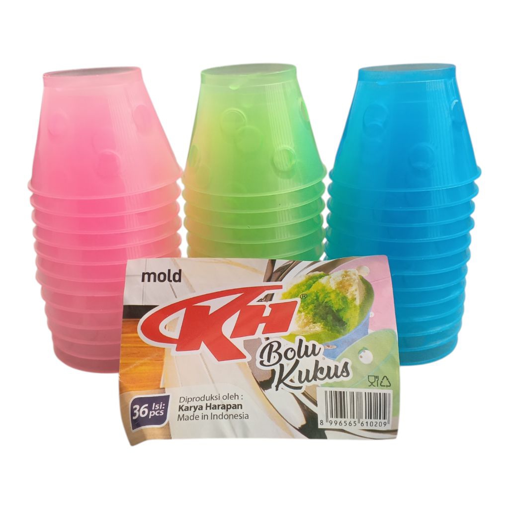 6 Lusin Cetakan Bolu Kukus Plastik Warna KH/Cetakan Kue/Cetakan Bolu Kukus Plastik/Cetakan Kue Bolu 