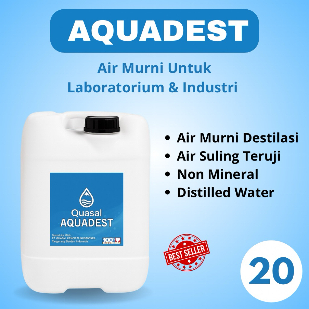 Aquadest / Aquadest distilled water / Air Suling 20 Liter