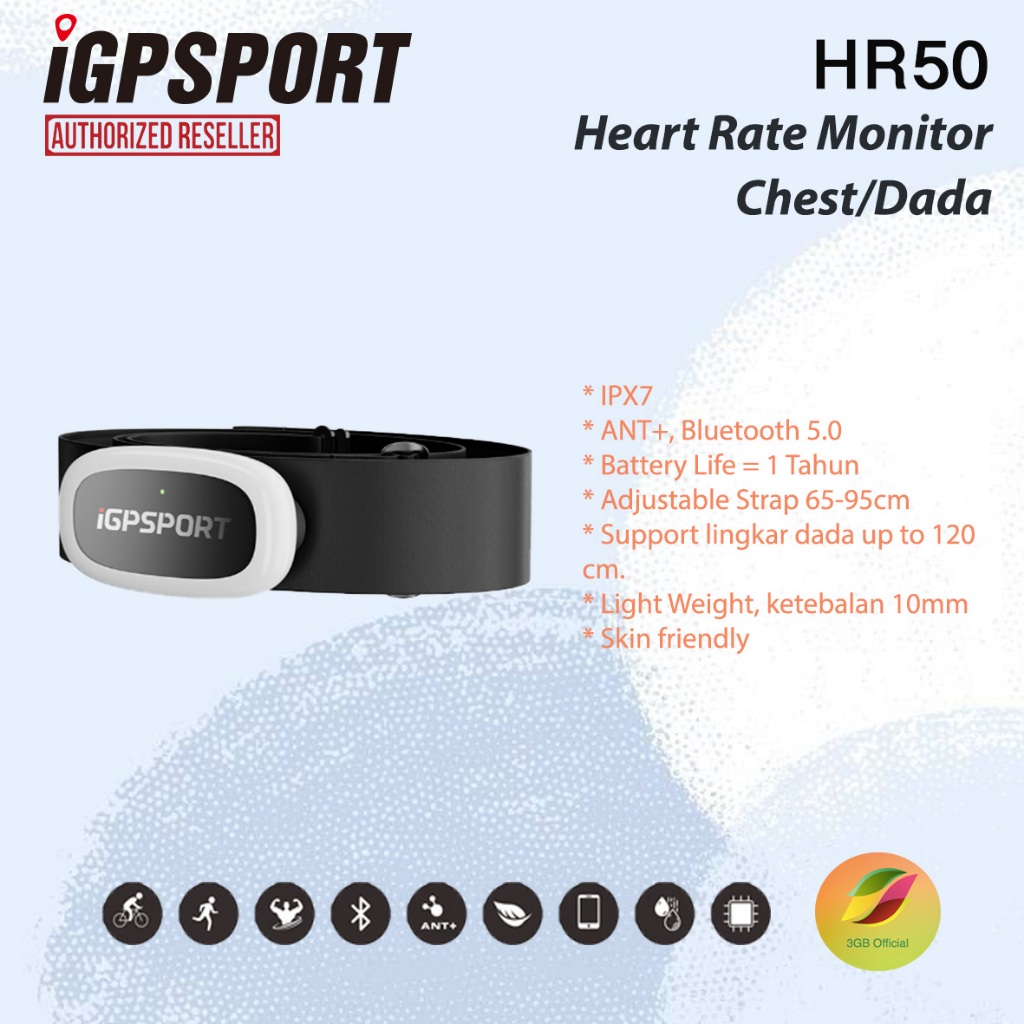 iGPSport Heart Rate Monitor HR50 HR 50 Chest Dada