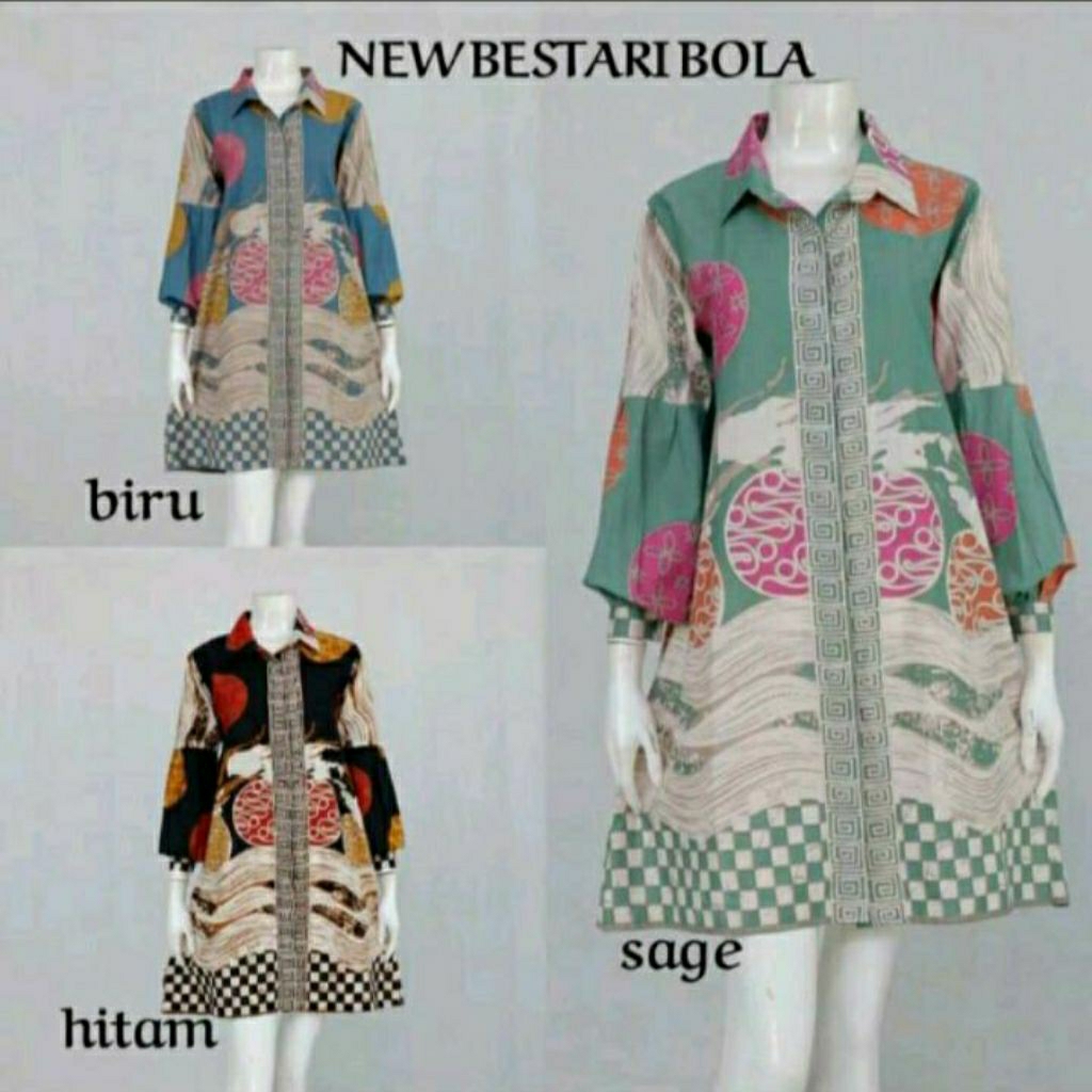 Tunik New Bestari Bola Batik Solo Tunik Batik Wanita