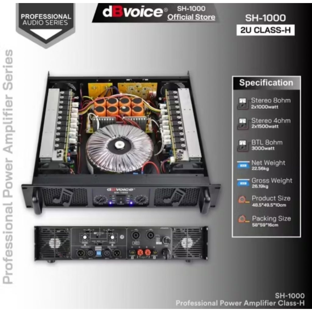 Power dB Voice SH 1000 Original Amplifier db Voice SH1000 Class H SOUND AUDIO