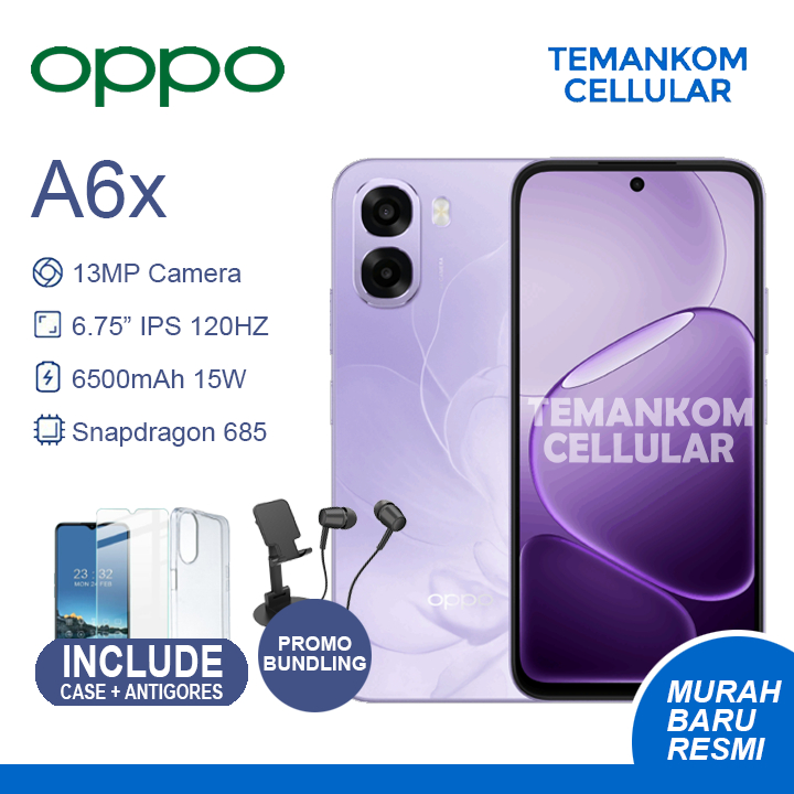 Oppo A6X 12GB RAM baru 4/64 4+8 extend RAM 4GB 64GB A6 X Military Grade kuat GARANSI RESMI